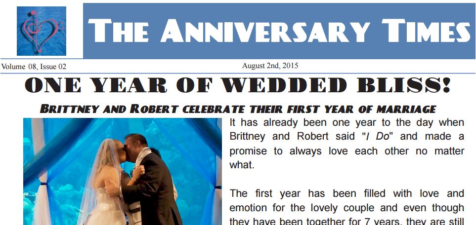 wedding anniversary newspaper